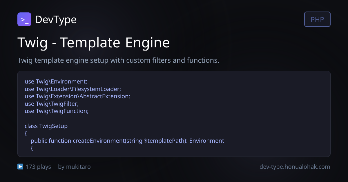 Twig - Template Engine - 练习问题